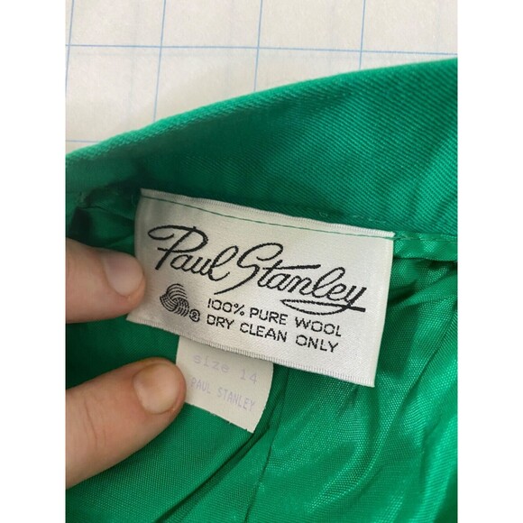 Paul Stanley Womens Size 14 Wool Skirt Green Knee Length Lined - Picture 8 of 9